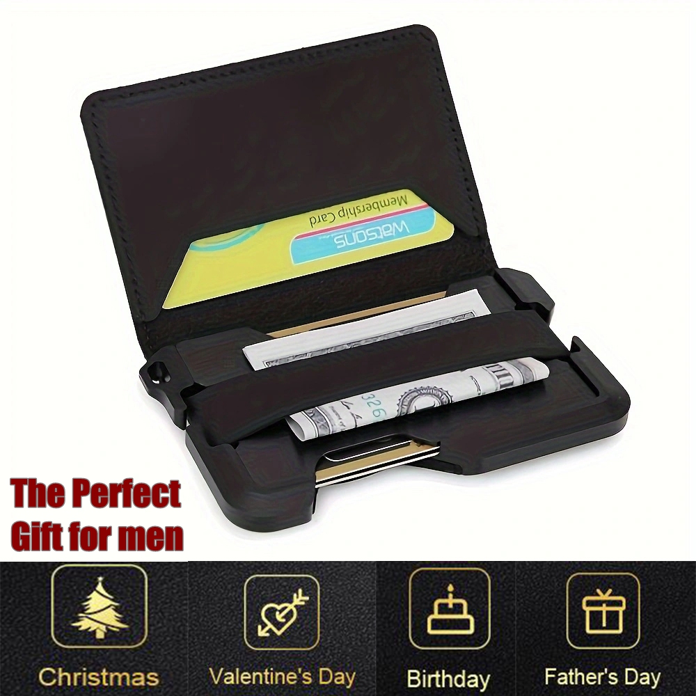 Card Case Minimalist - Portefeuille RFID minimaliste pour homme, porte-cartes