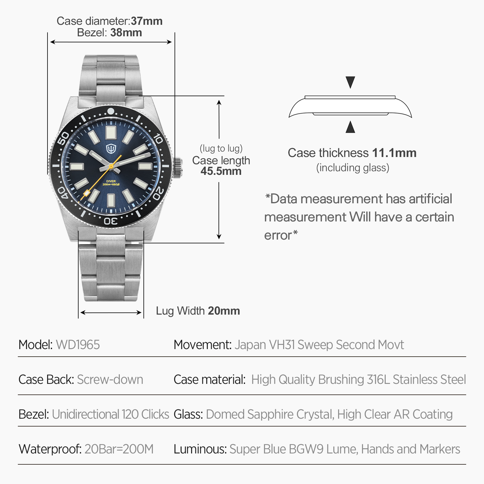 Watchdives – montre-bracelet p - Men'S Accessories Jewelry avis et prix