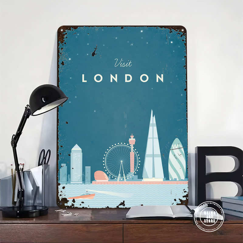 Affiche Métallique de Londres, - Men'S Accessories London avis et prix