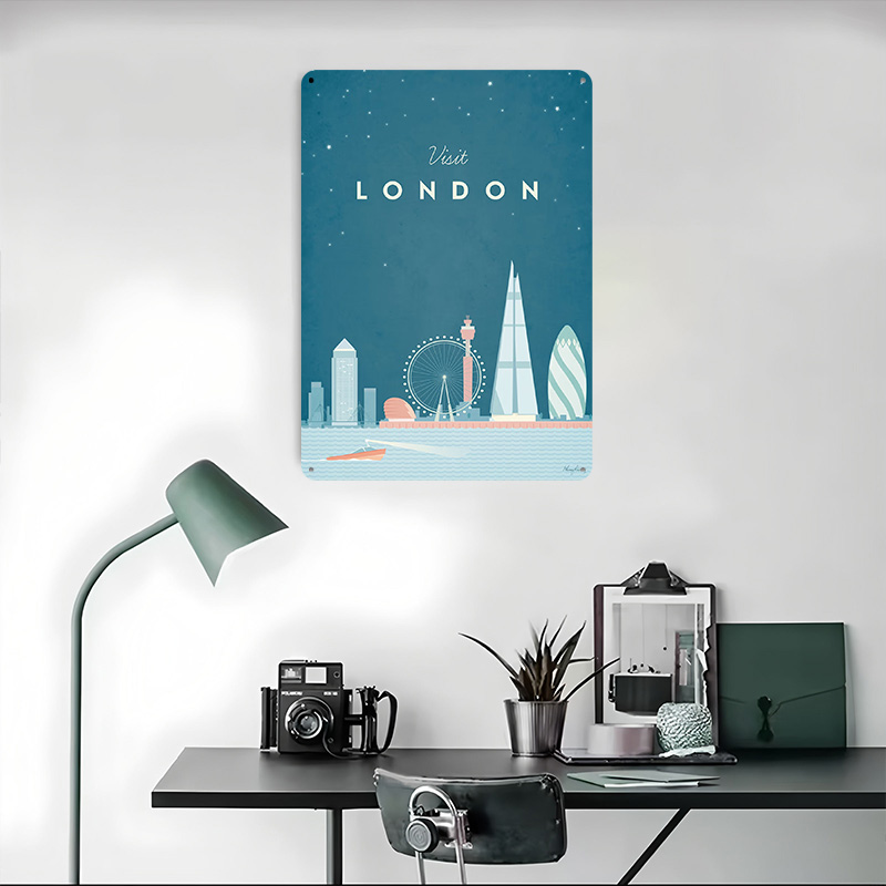 Affiche Métallique de Londres, - Men'S Accessories London avis et prix