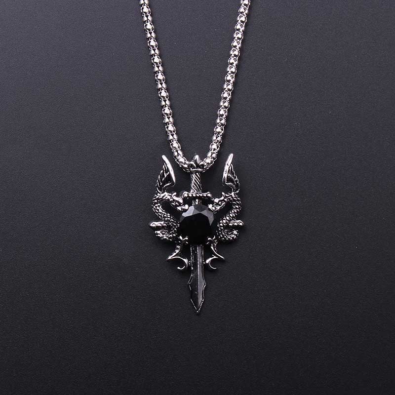 Collier croix double dragon en - Men'S Accessories Jewelry avis et prix